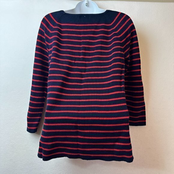 Ralph Lauren Sweater Womens xl Blue‎ Red Striped tunic designer VTG - Picture 4 of 5